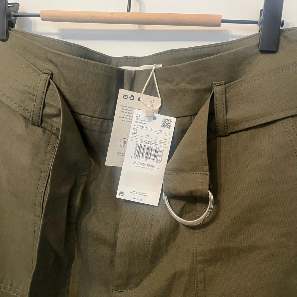 NWT Mango Belt high-waist trousers Sz. EUR 38 US 6 - Picture 8 of 10